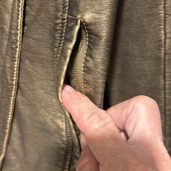 GOLD/BRONZE FAUX LEATHER JACKET - Picture 5 of 7